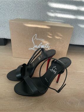 Christian Louboutin 120mm Miss Z Leather Ankle-Strap Sandals